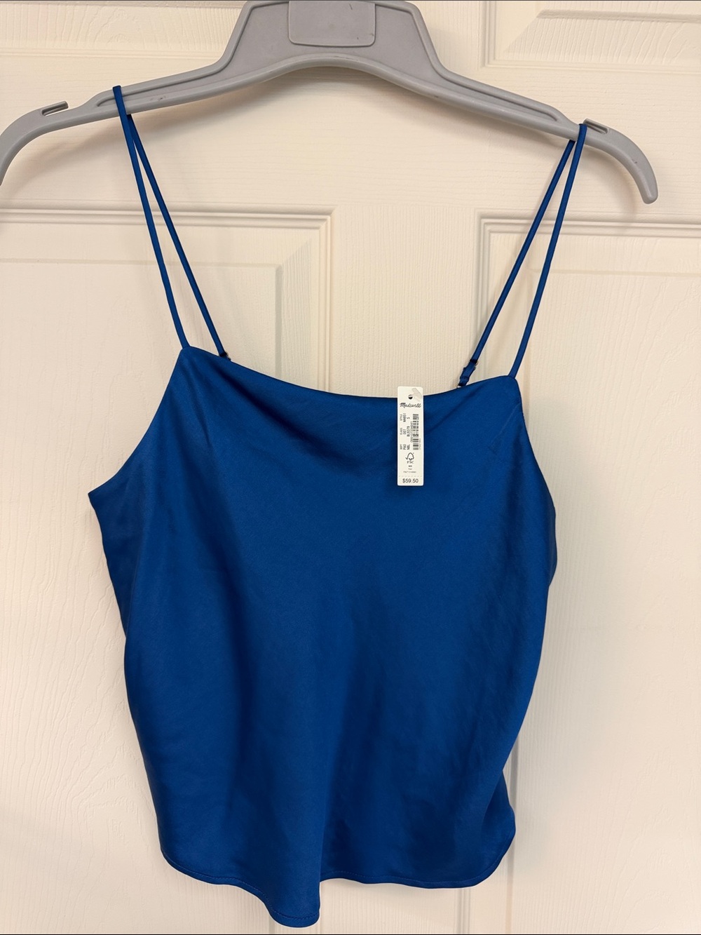 Madewell Royal Blue Double-Strap Silk-Blend Cami